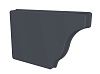 Заглушка желоба левая Vortex Lite 130мм RAL 7024 мокрый асфальт